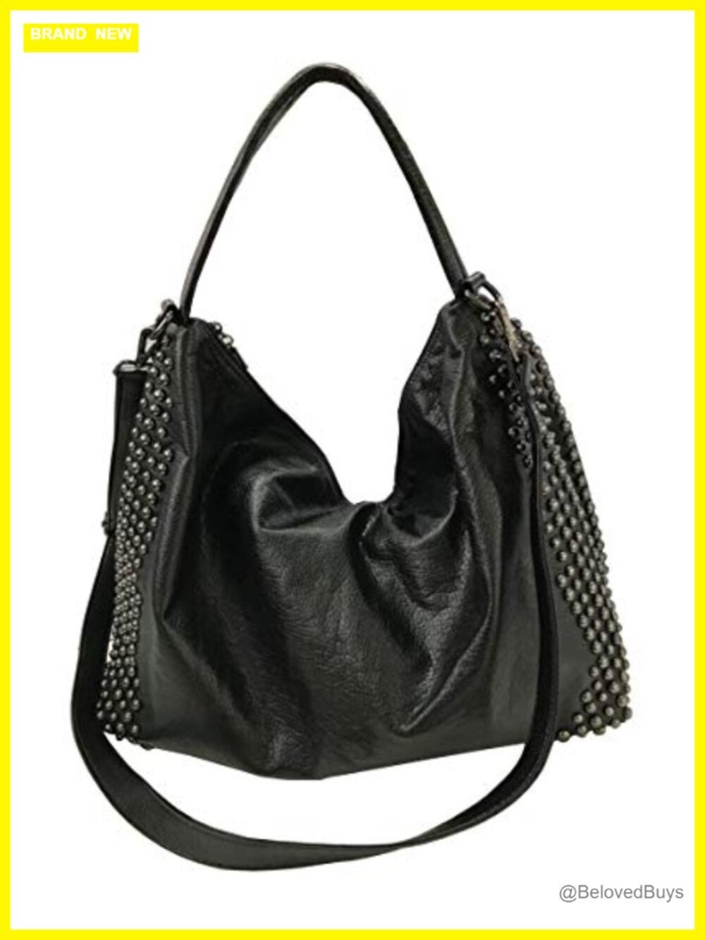 Women Skull Chain Handbag Large Capacity Gothic Shoulder Bag Studded Doctor